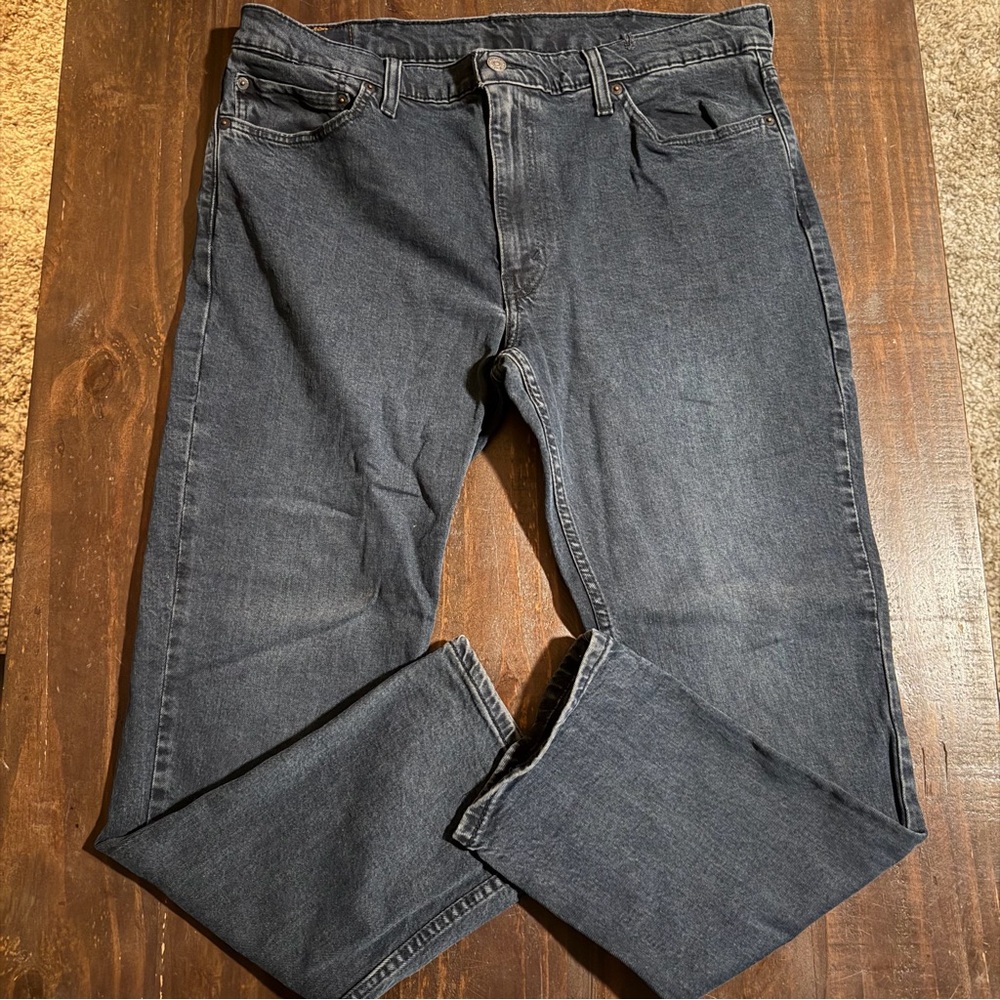 Levi Strauss Straight-Leg Jeans in Washed Dark Indigo 38x30